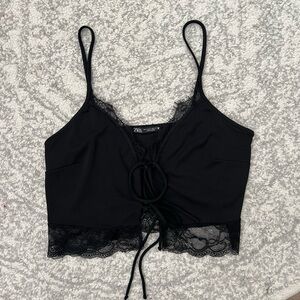 Zara lace tie front tank top - SMALL